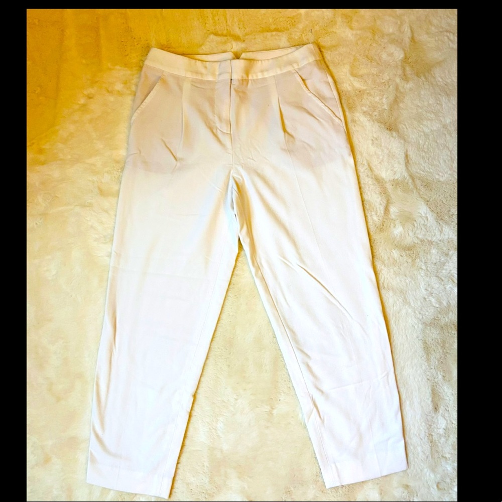 BCBG Maxazria White/Cream Cropped Dress Pants - XXS